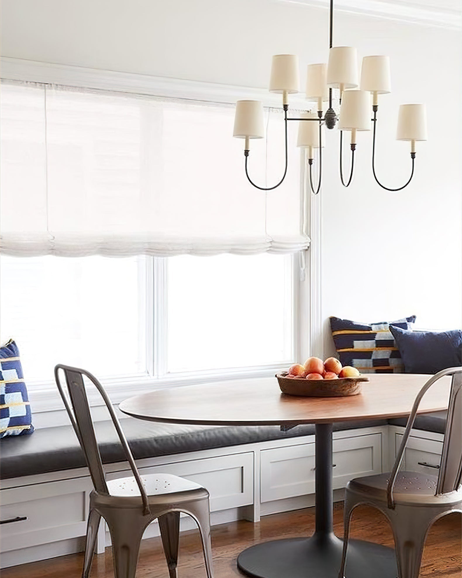 Lustra Chandelier Vendome Brass White Shade
