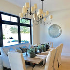 Lustra Chandelier Vendome Brass White Shade