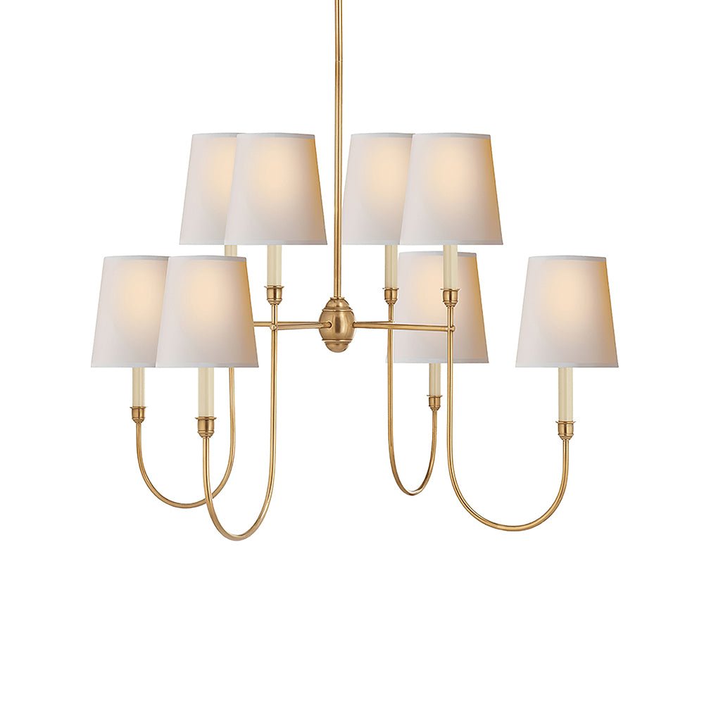 Lustra Chandelier Vendome Brass White Shade