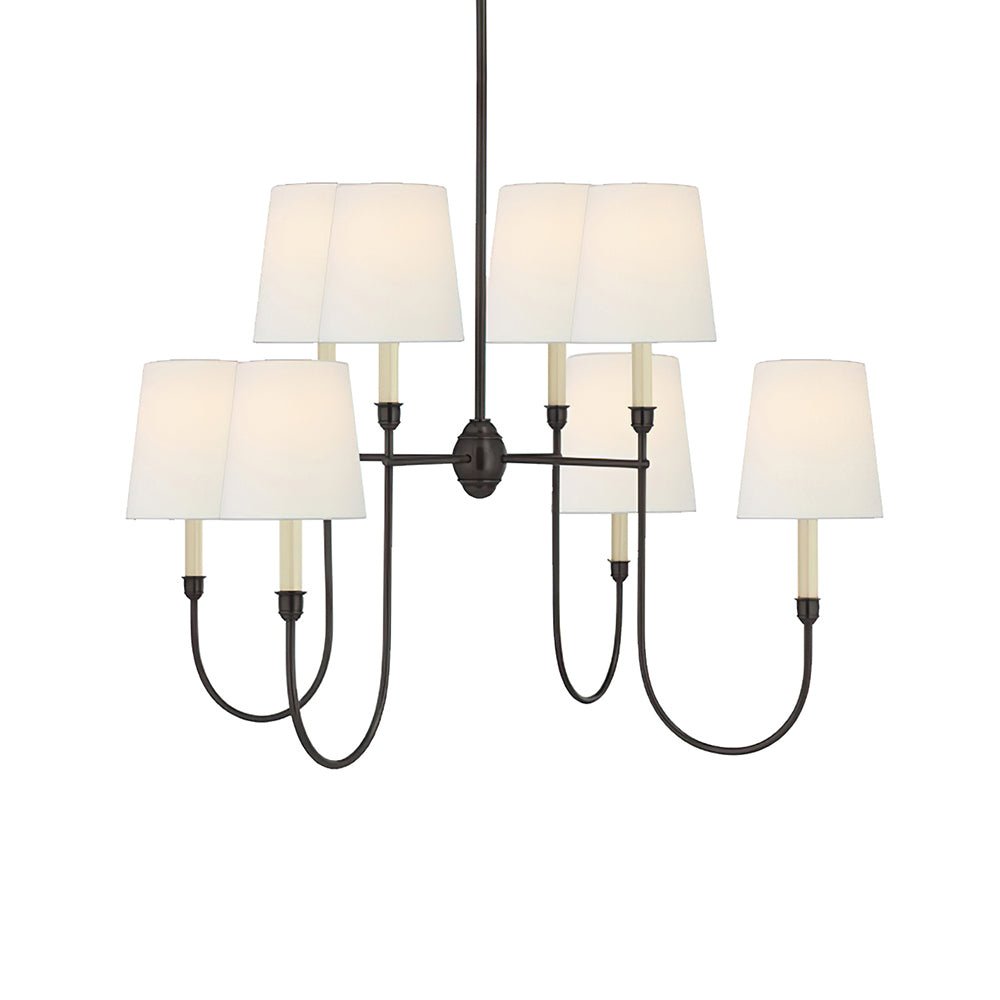 Lustra Chandelier Vendome Brass White Shade