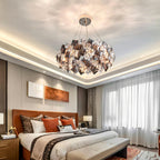 Lustra Chandelier Scale Crystal Round with Gold LED