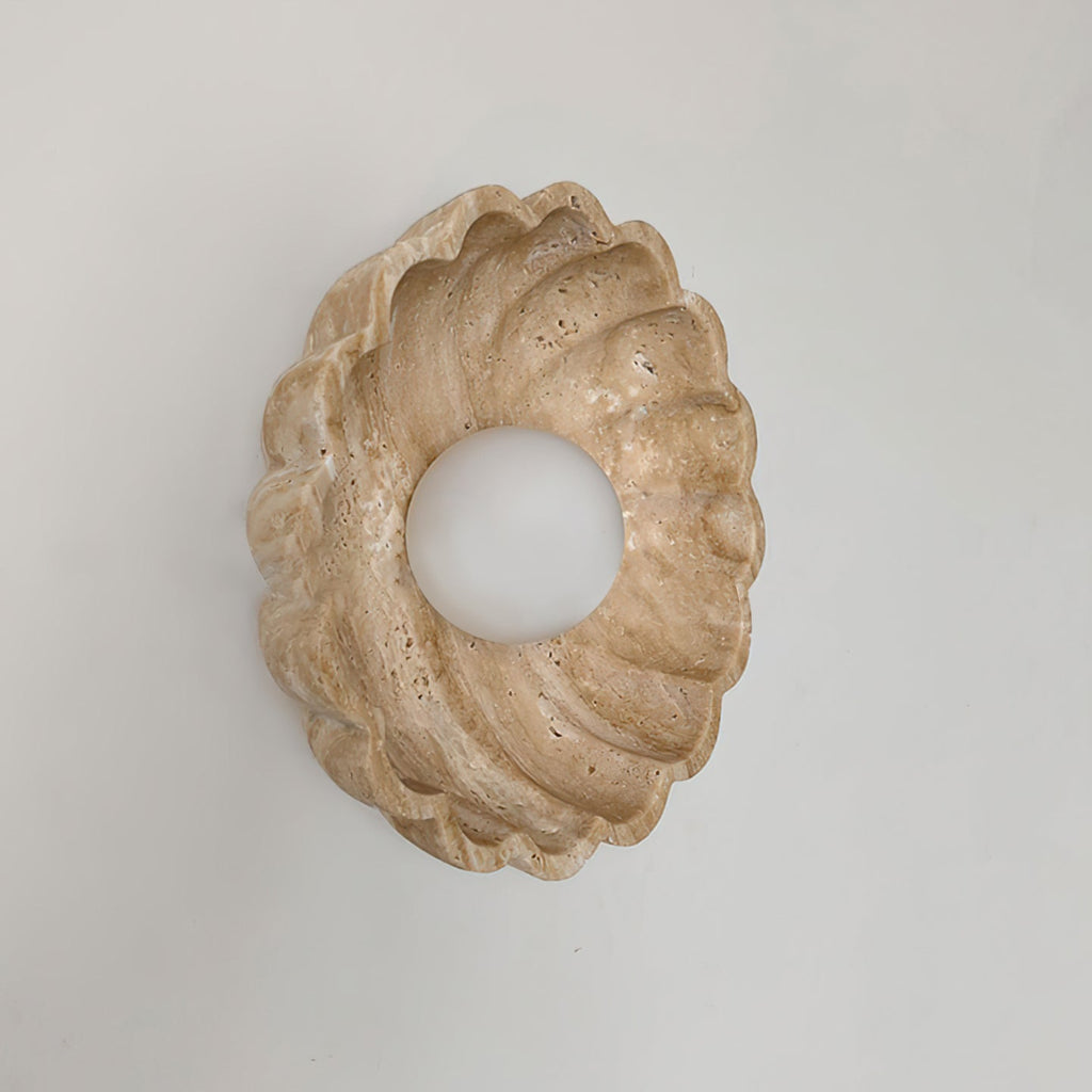 Ritta Wall Lamp Scalloped Travertine Shell