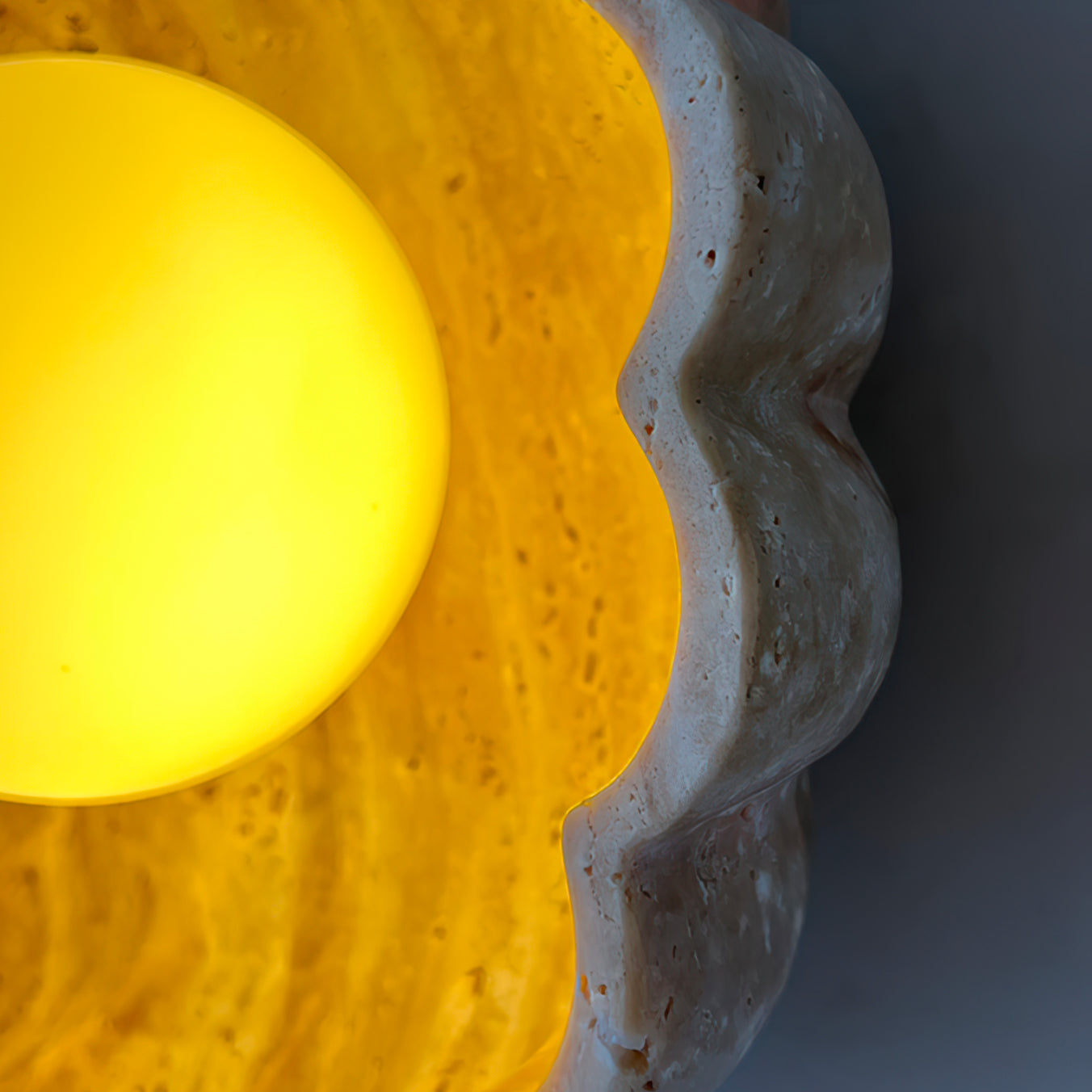 Ritta Wall Lamp Scalloped Travertine Shell