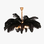 O'Moore Nordic Luxury Pendant Light, Brass/Feather