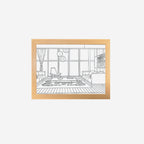 Wall Lamp Body Oak Frame LED Lighting Modern
