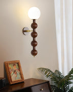 Wall Lamp Gourd in Metal Wood and Glass Modern Style
