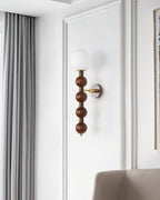 Wall Lamp Gourd in Metal Wood and Glass Modern Style