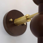 Wall Lamp Gourd in Metal Wood and Glass Modern Style