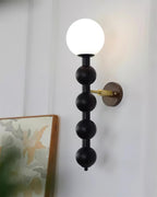 Wall Lamp Gourd in Metal Wood and Glass Modern Style