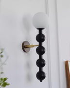 Wall Lamp Gourd in Metal Wood and Glass Modern Style