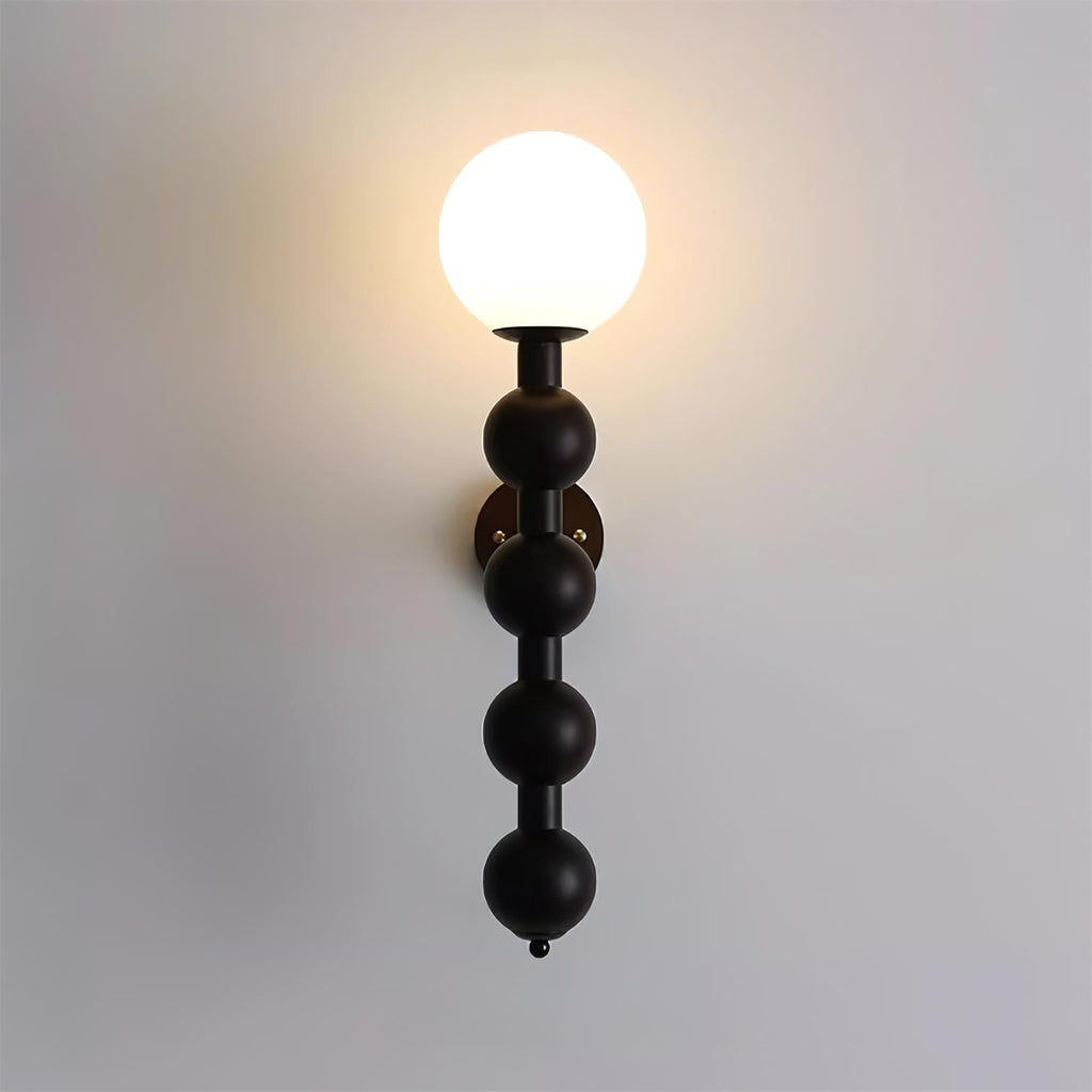 Wall Lamp Gourd in Metal Wood and Glass Modern Style