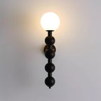 Wall Lamp Gourd in Metal Wood and Glass Modern Style