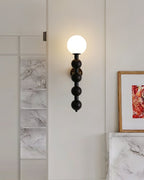 Wall Lamp Gourd in Metal Wood and Glass Modern Style