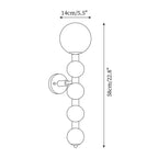 Wall Lamp Gourd in Metal Wood and Glass Modern Style