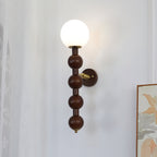 Wall Lamp Gourd in Metal Wood and Glass Modern Style