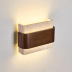 Ritta Travertine Wall Lamp  Wood-finish   Arc