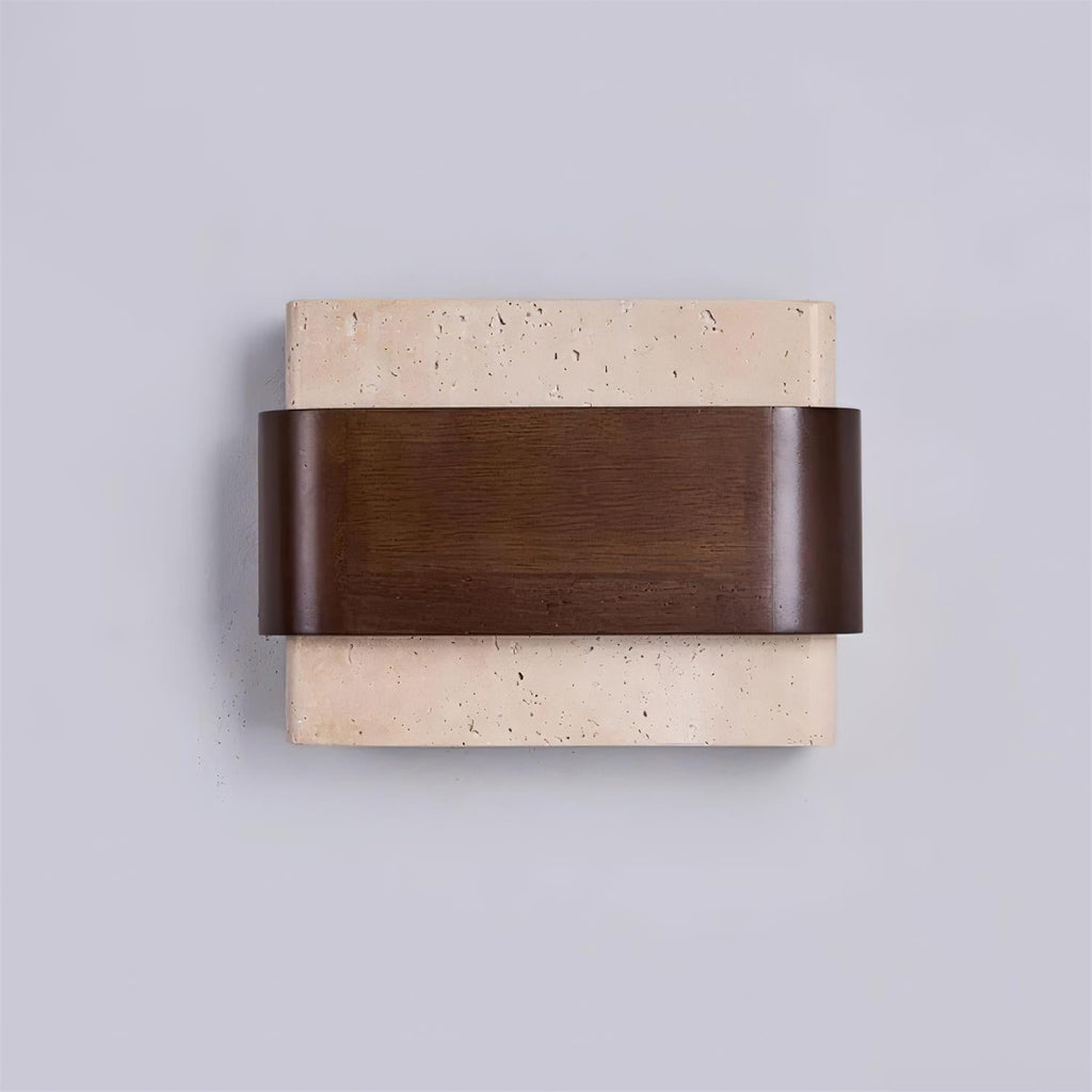 Ritta Travertine Wall Lamp  Wood-finish   Arc
