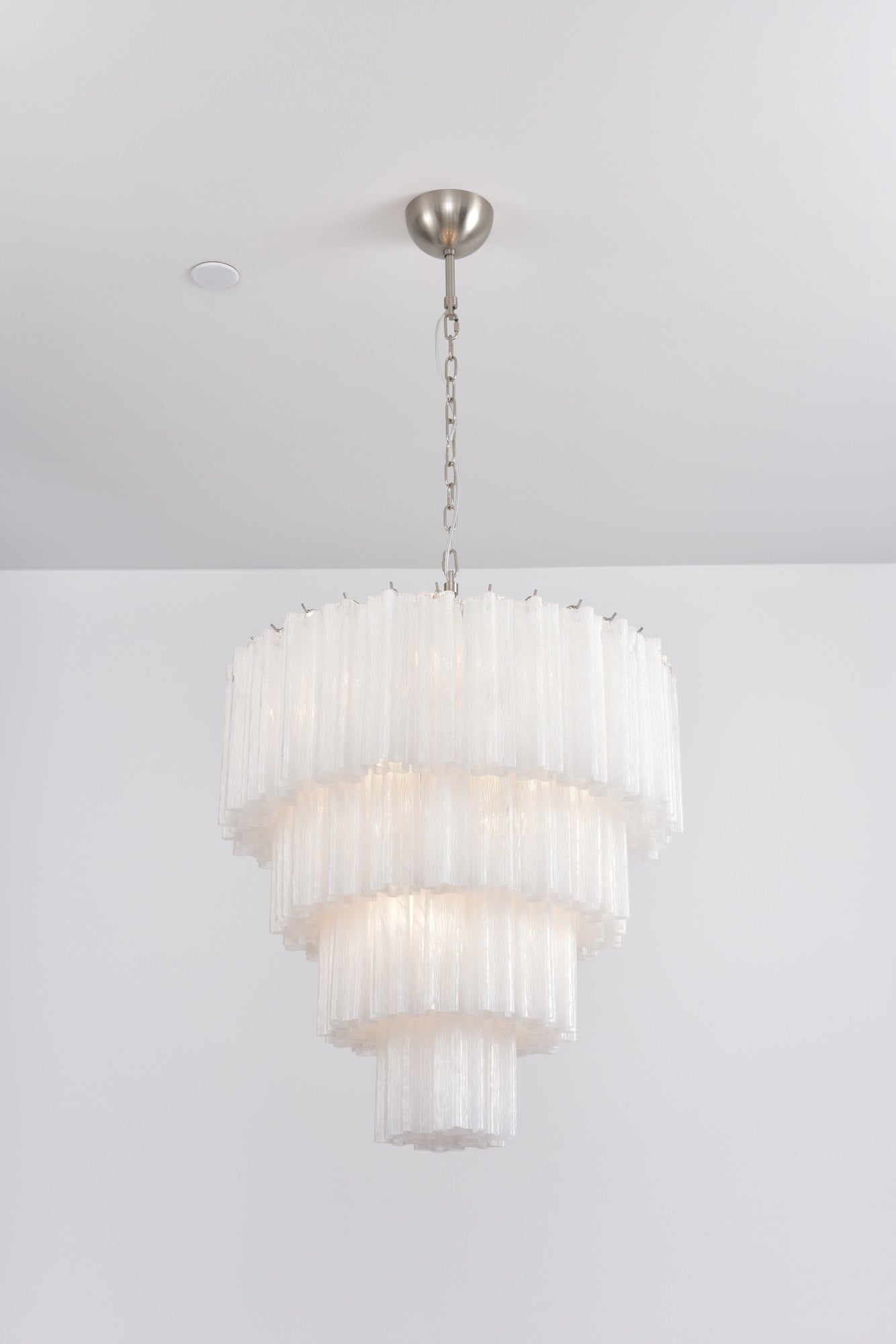Aurora Chandelier Cascade Layered Glass Elegant Vintage