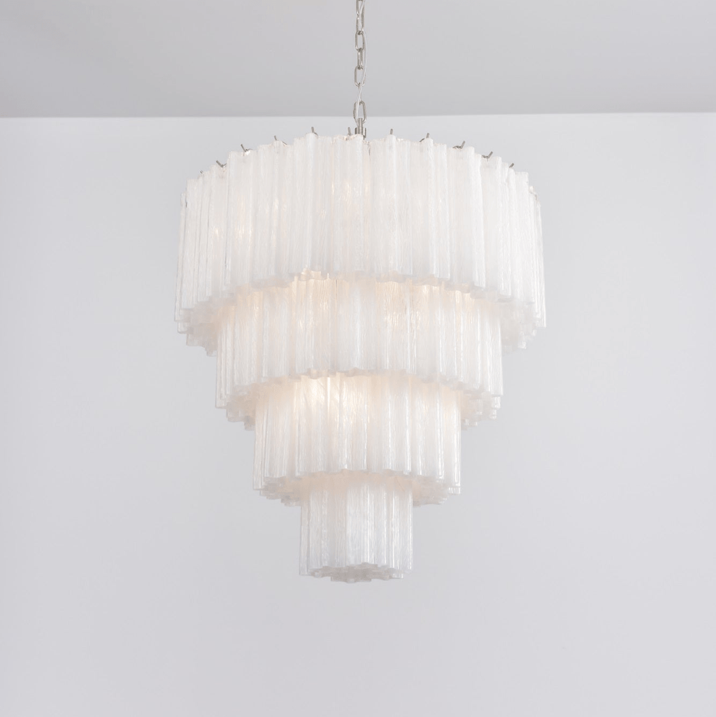 Aurora Chandelier Cascade Layered Glass Elegant Vintage