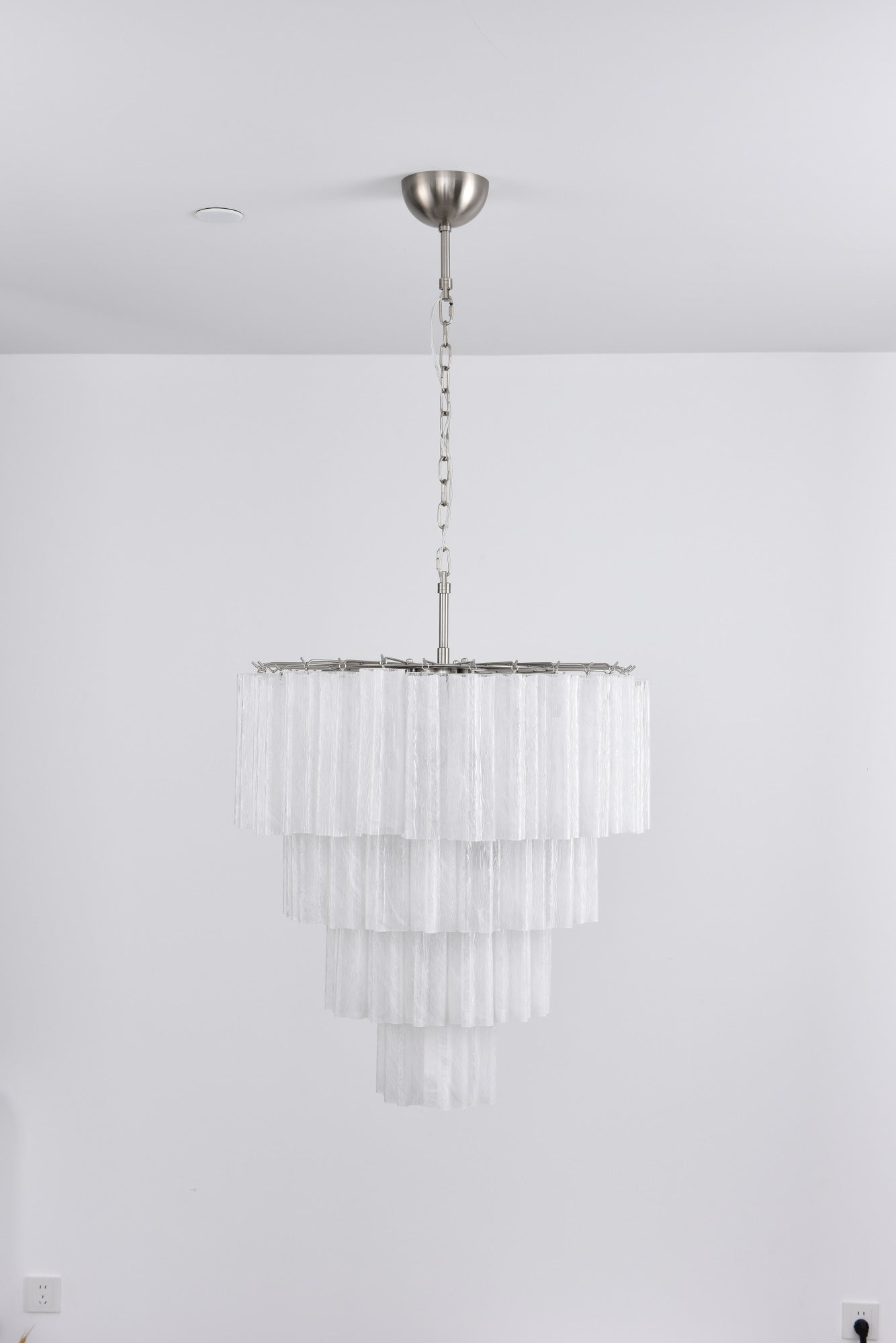 Aurora Chandelier Cascade Layered Glass Elegant Vintage