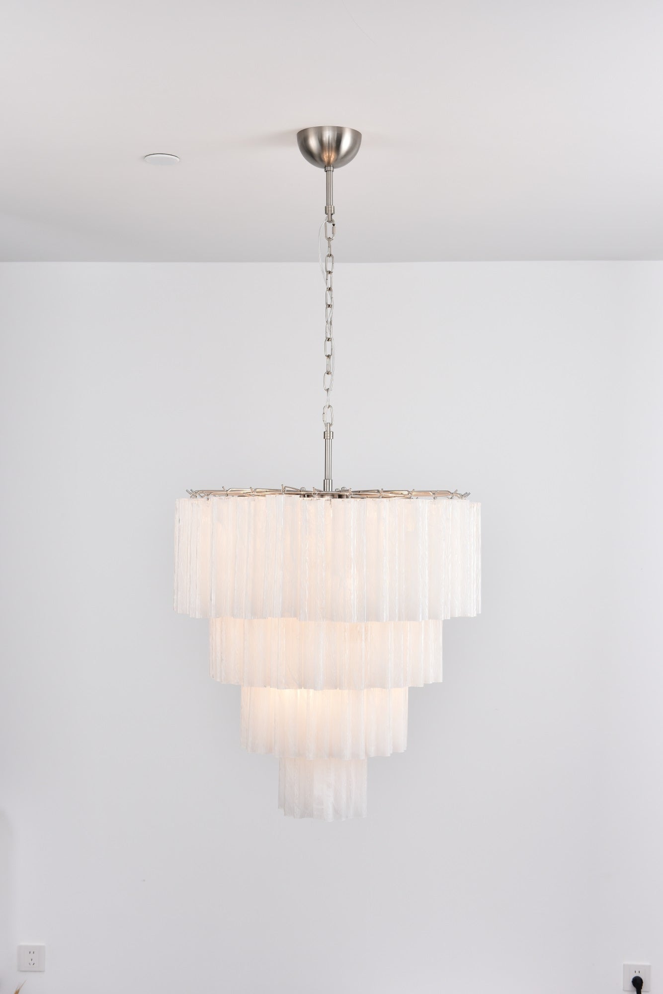 Aurora Chandelier Cascade Layered Glass Elegant Vintage