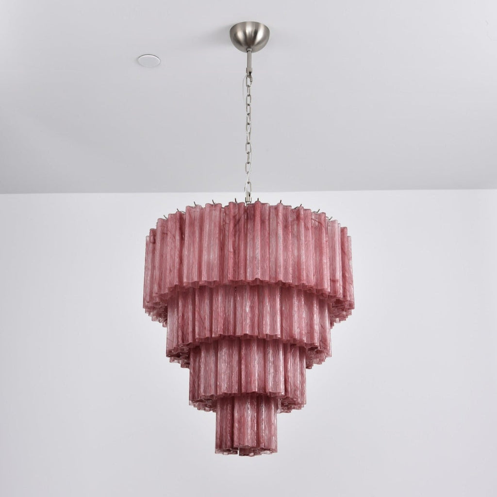 Aurora Chandelier Cascade Layered Glass Elegant Vintage