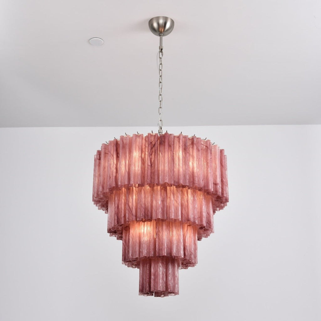 Aurora Chandelier Cascade Layered Glass Elegant Vintage