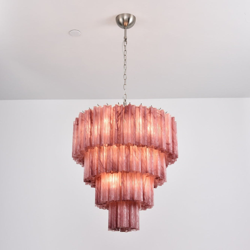 Aurora Chandelier Cascade Layered Glass Elegant Vintage