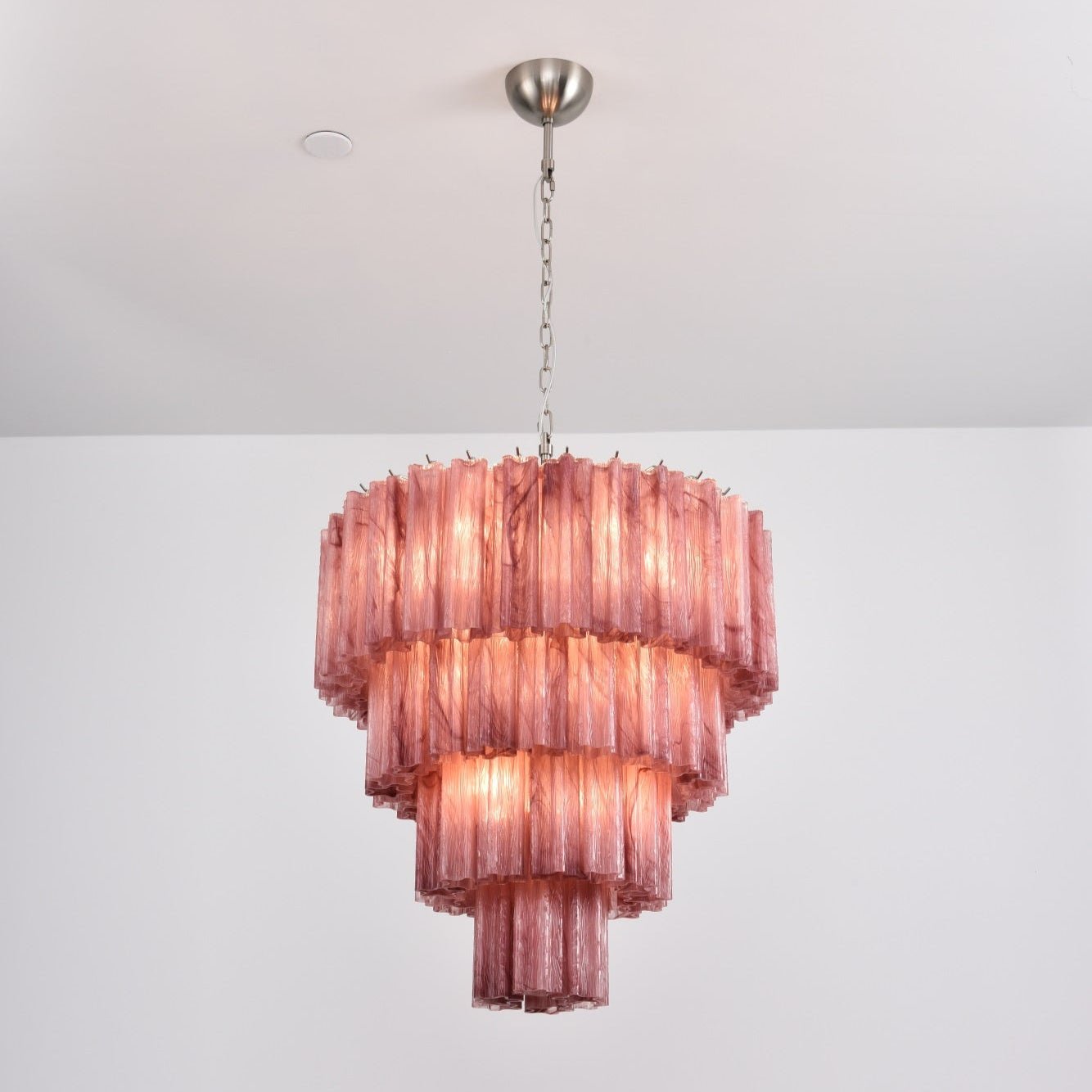 Aurora Chandelier Cascade Layered Glass Elegant Vintage