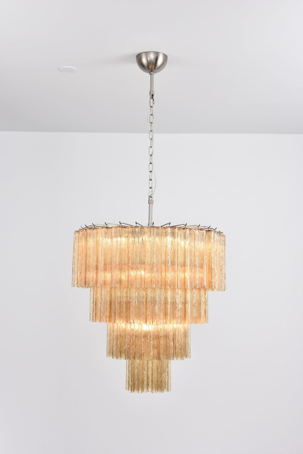 Aurora Chandelier Cascade Layered Glass Elegant Vintage