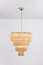 Aurora Chandelier Cascade Layered Glass Elegant Vintage