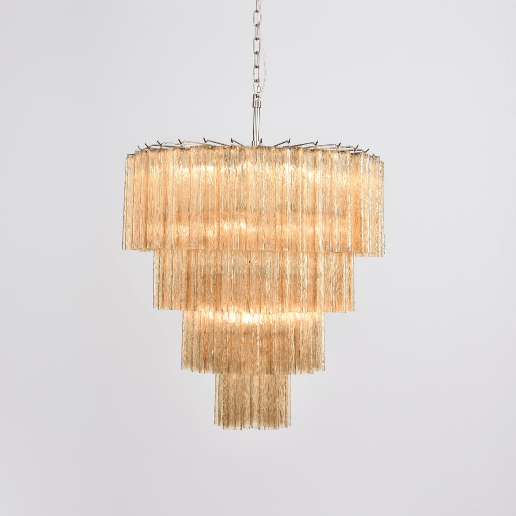 Aurora Chandelier Cascade Layered Glass Elegant Vintage