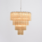Aurora Chandelier Cascade Layered Glass Elegant Vintage