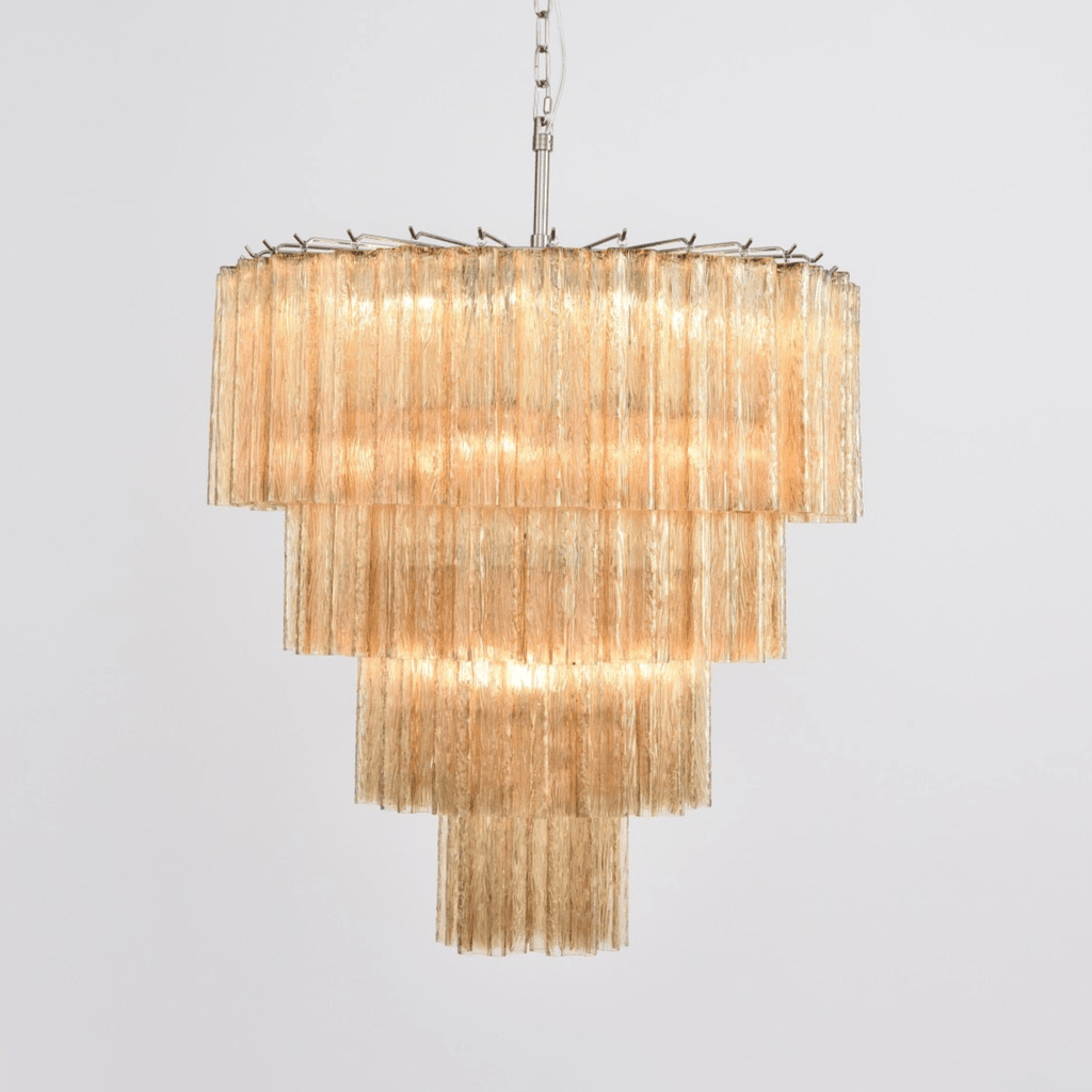 Aurora Chandelier Cascade Layered Glass Elegant Vintage