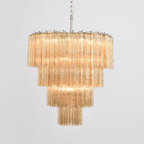 Aurora Chandelier Cascade Layered Glass Elegant Vintage