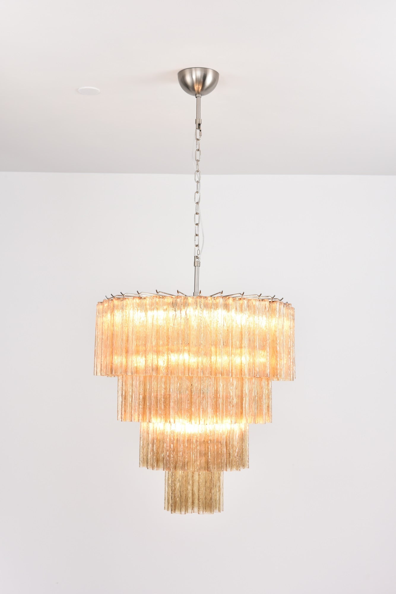 Aurora Chandelier Cascade Layered Glass Elegant Vintage