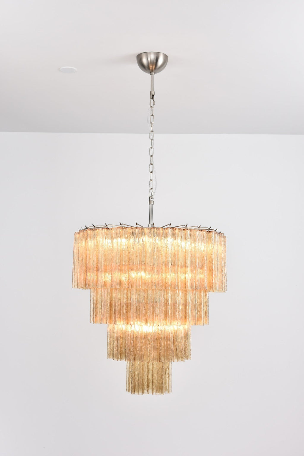 Aurora Chandelier Cascade Layered Glass Elegant Vintage