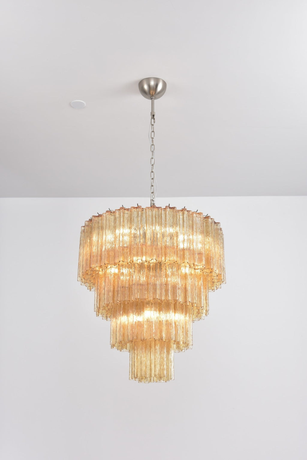 Aurora Chandelier Cascade Layered Glass Elegant Vintage