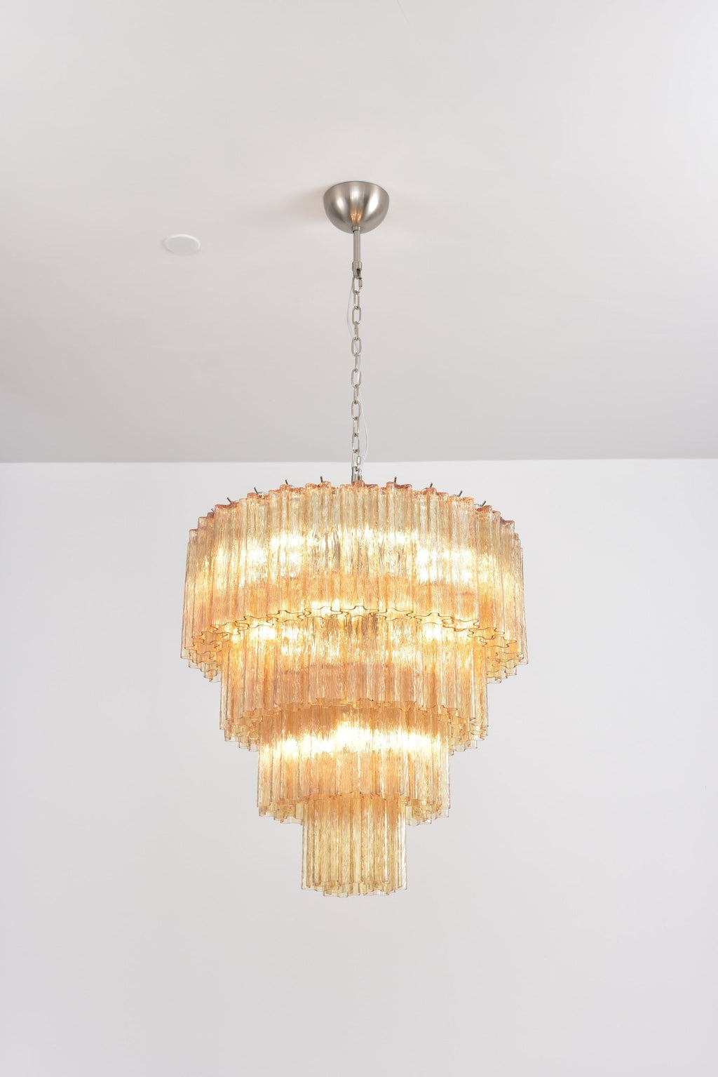 Aurora Chandelier Cascade Layered Glass Elegant Vintage