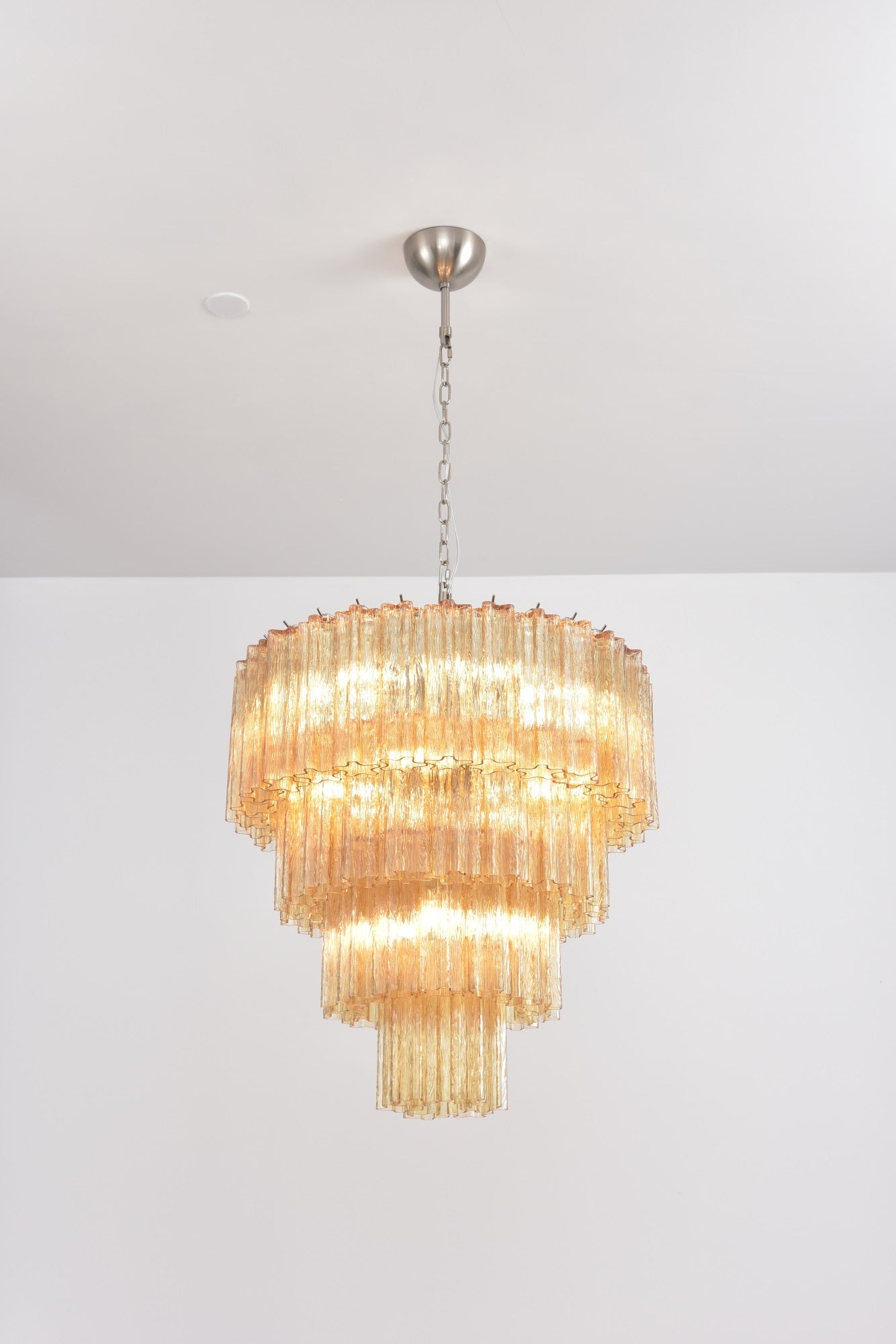 Aurora Chandelier Cascade Layered Glass Elegant Vintage