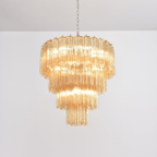 Aurora Chandelier Cascade Layered Glass Elegant Vintage