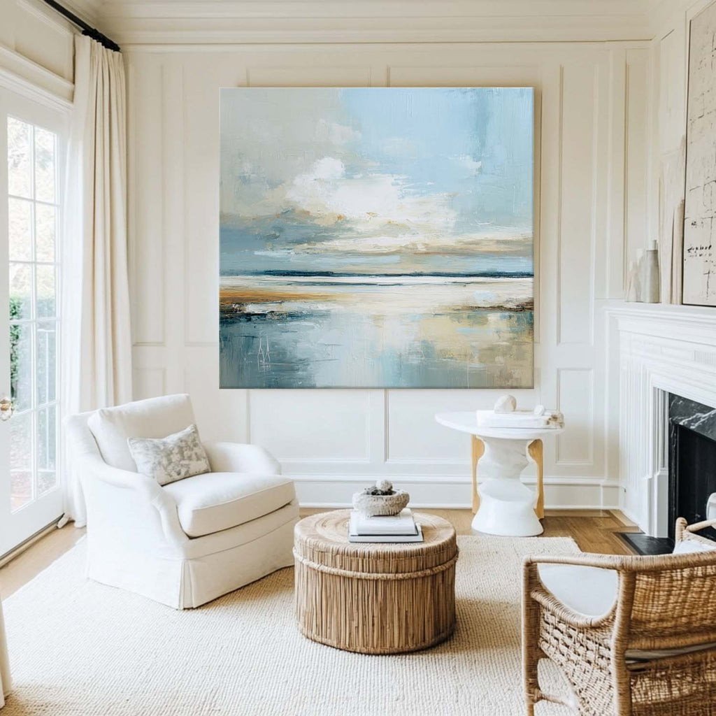 Serene Coastal Landscape Abstract Painting