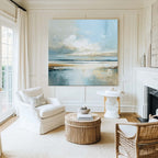 Serene Coastal Landscape Abstract Painting