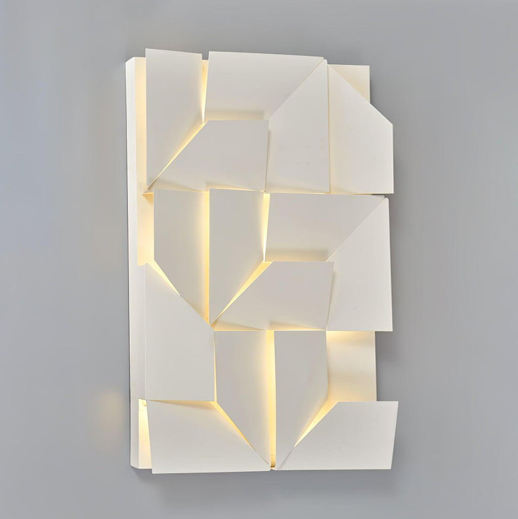 Wall Lamp 3D Geometric Panels Layered Light Art Remote Dimming Modern