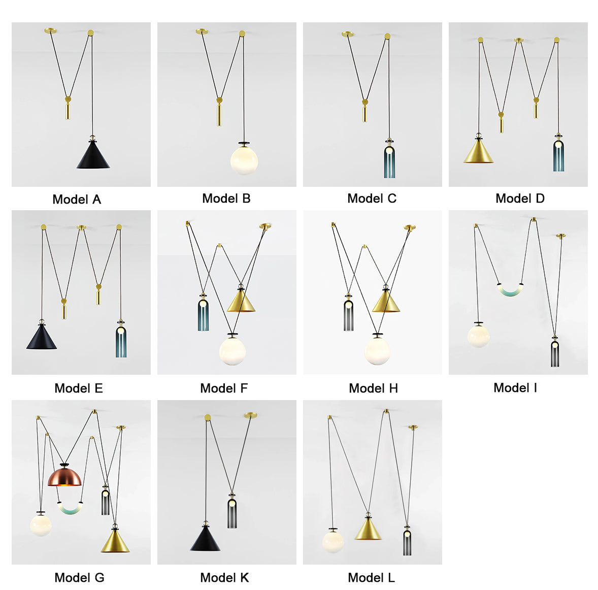 Covine Multi-Shape Adjustable Pendant Light