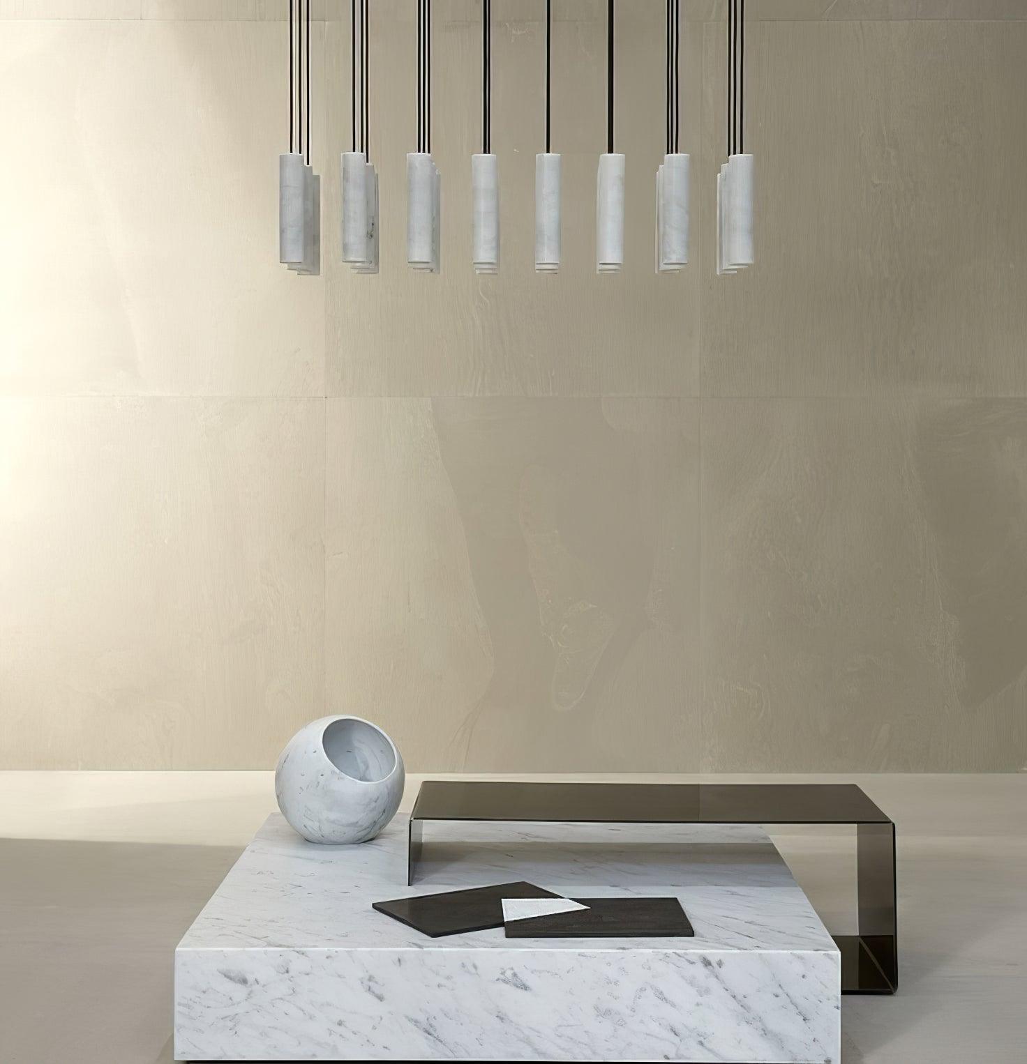 Nyxara Cluster Alabaster Pendant Light Staircase