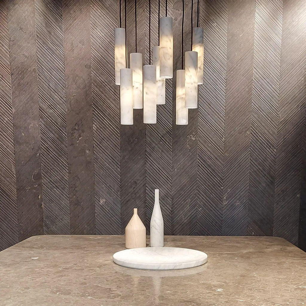 Nyxara Cluster Alabaster Pendant Light Staircase
