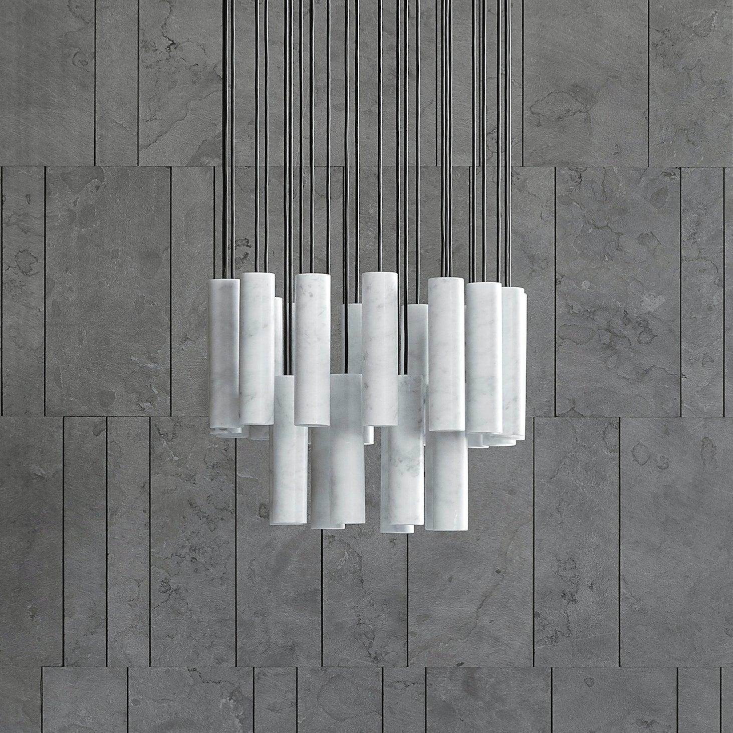 Nyxara Cluster Alabaster Pendant Light Staircase