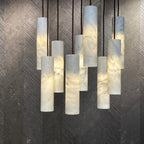 Nyxara Cluster Alabaster Pendant Light Staircase