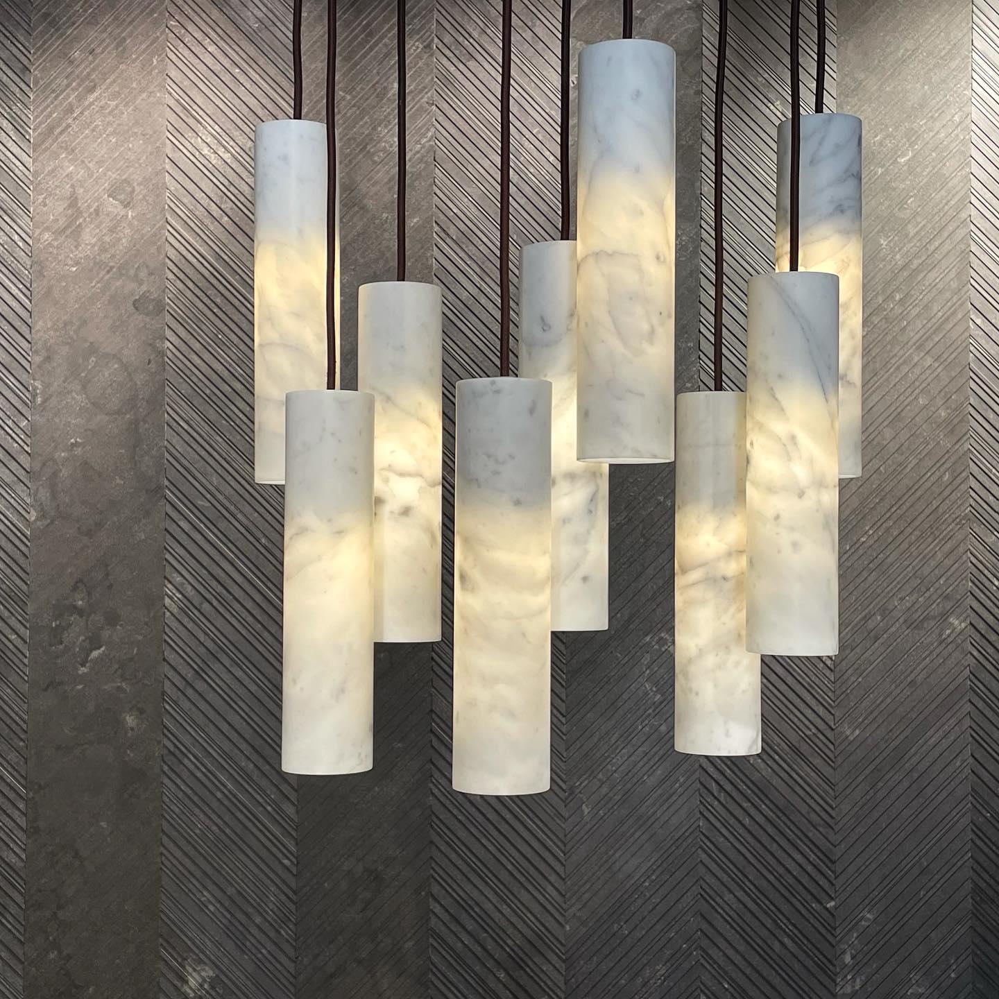 Nyxara Cluster Alabaster Pendant Light Staircase